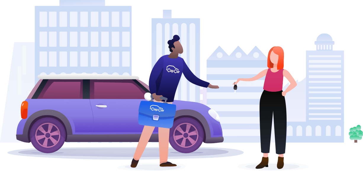 Remise de clés pour la vente de voiture - CapCar